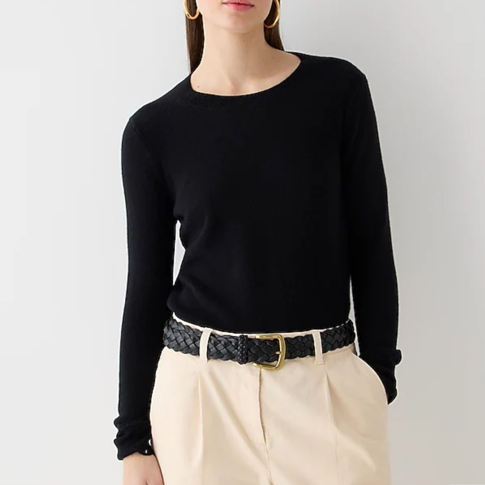 J crew cashmere classic fit crewneck sweater black